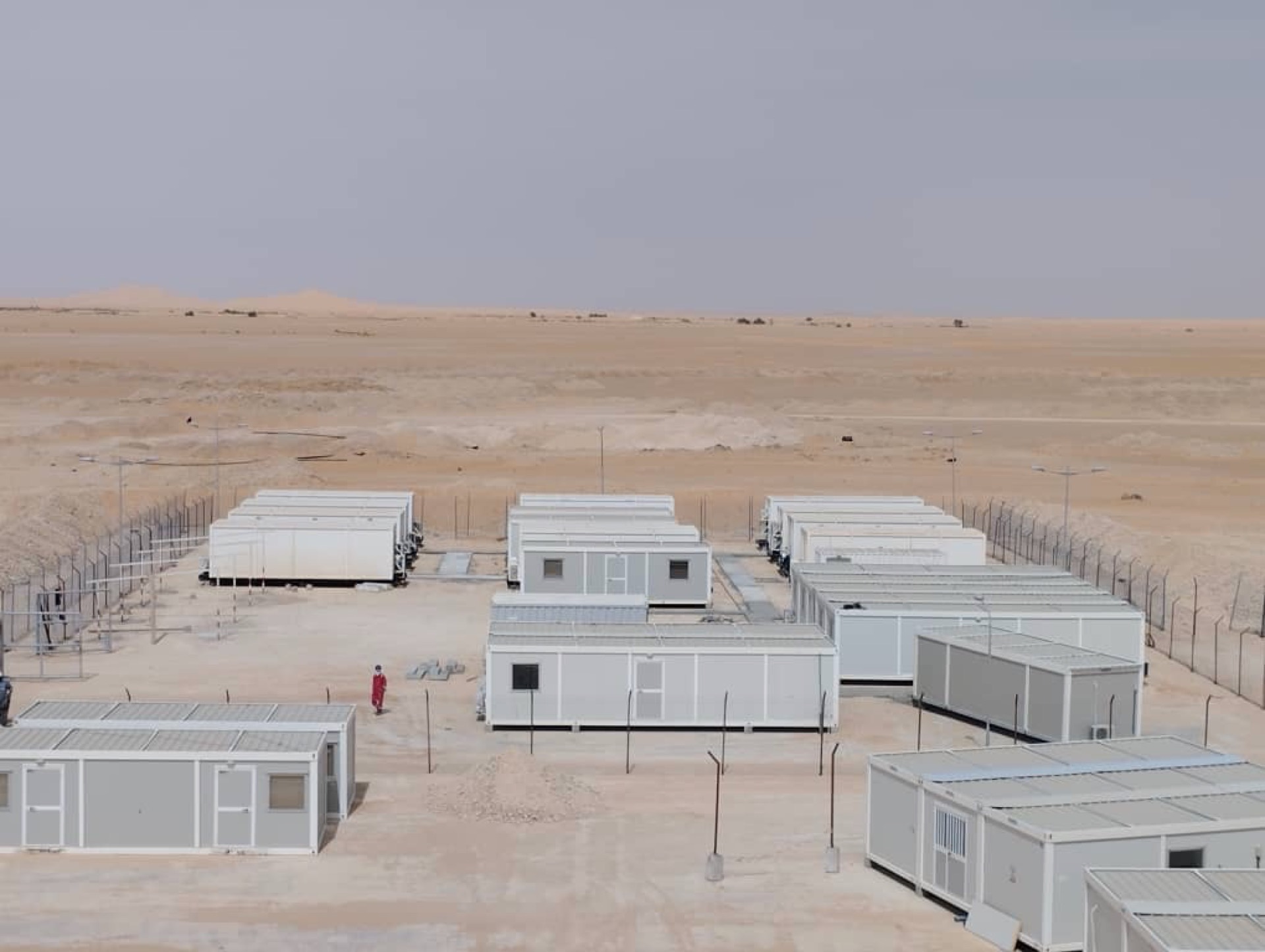 Remote camp aerial view