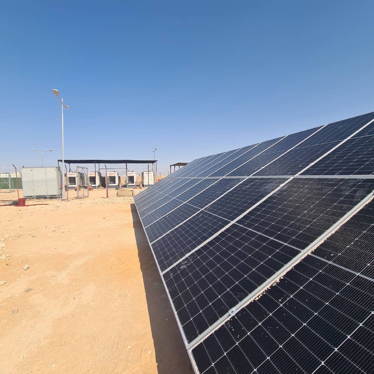Solar panels on camp buildings for sustainable energy