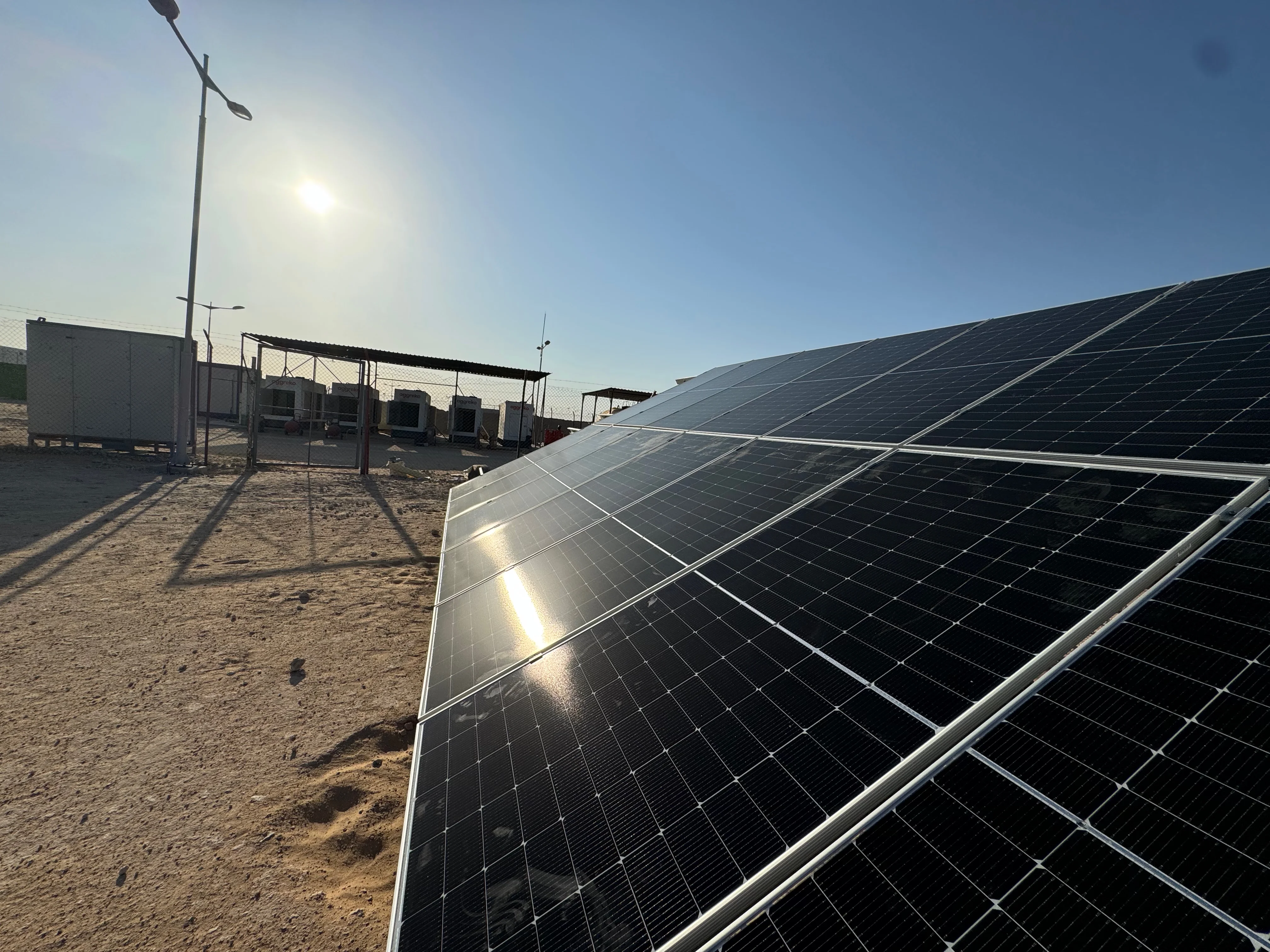 Solar panel installation in progress